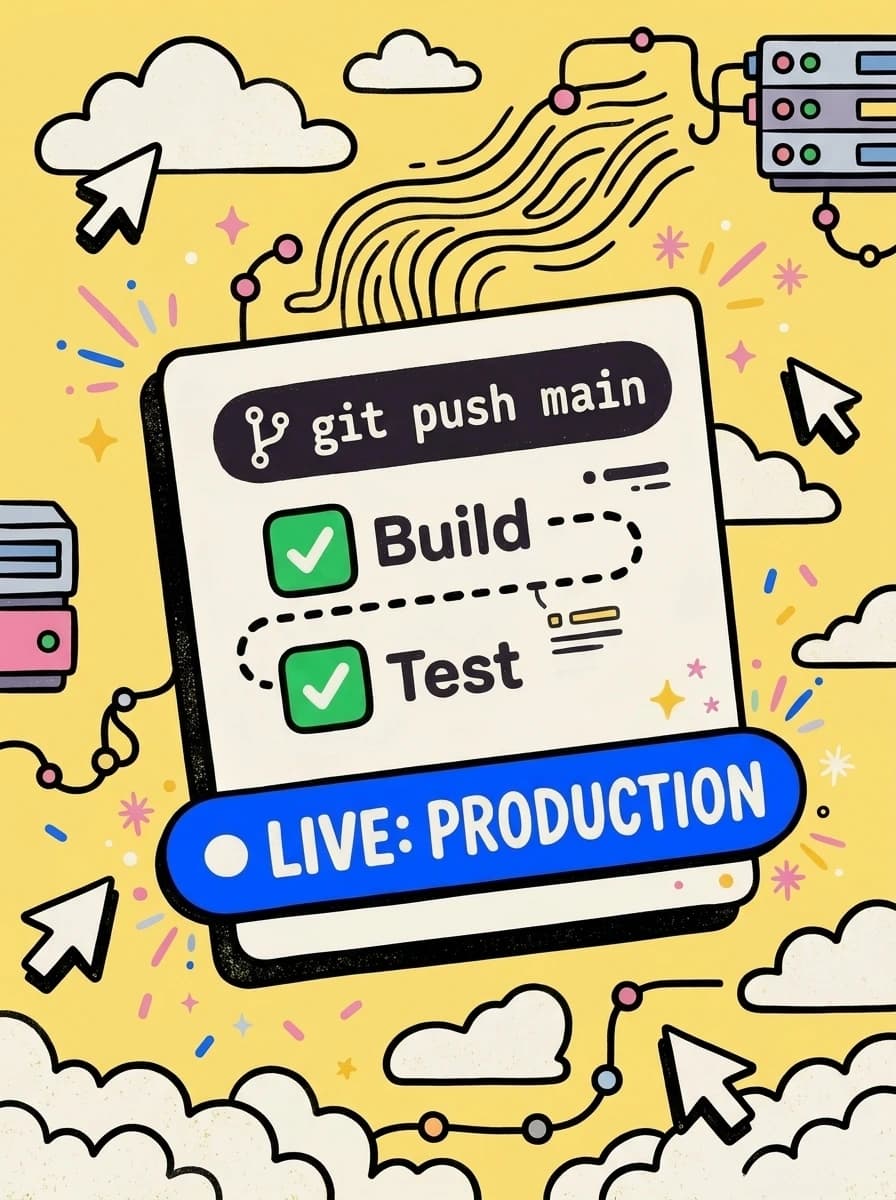 Ilustración de pipeline de integración y despliegue continuo con infraestructura como código